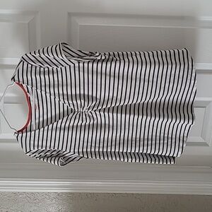 Boden Stripe Bretón V-Neck Cotton Blend Top Size 20/22
